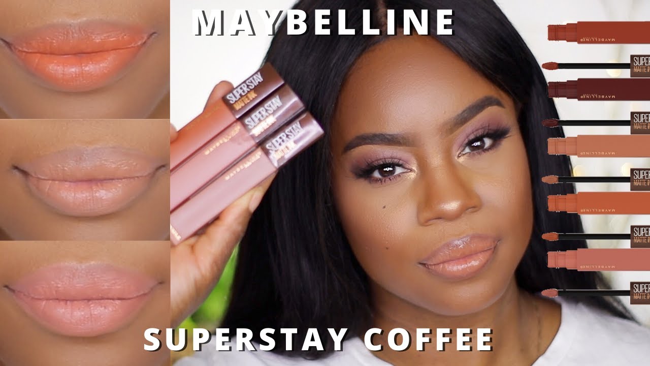 Maybelline SUPERSTAY MATTE INK COFFEE EDITION TRY ON | SWATCHES | BROWN SKIN