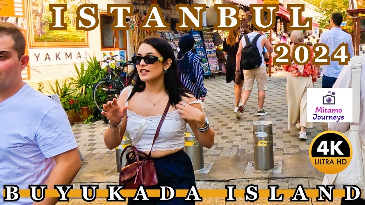 Istanbul Buyukada Island 4K Walking Tour | Marmara Sea Views, Ice Cream, Seafood, Cafes | Sep 2024
