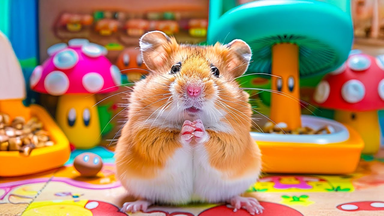 Hamster Tries Escape From Mushroom Maze | Hamster Maze