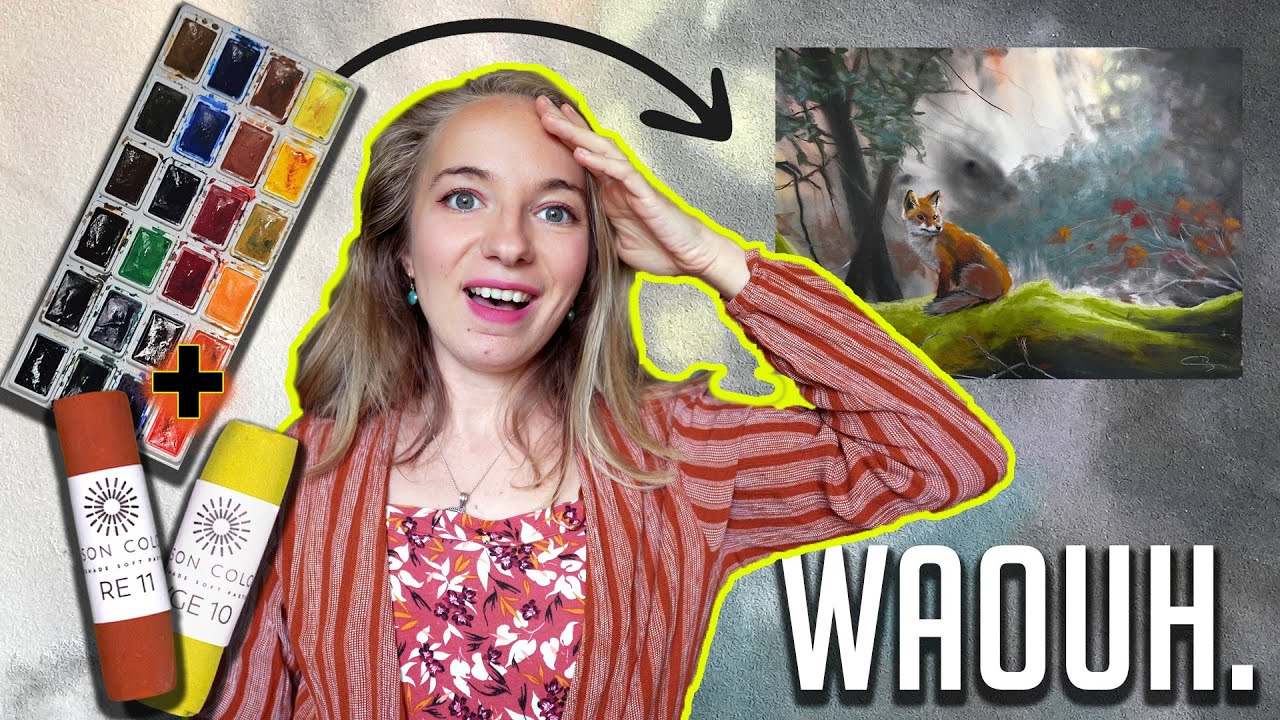 Aquarelle + Pastel sec : Le duo MAGIQUE !