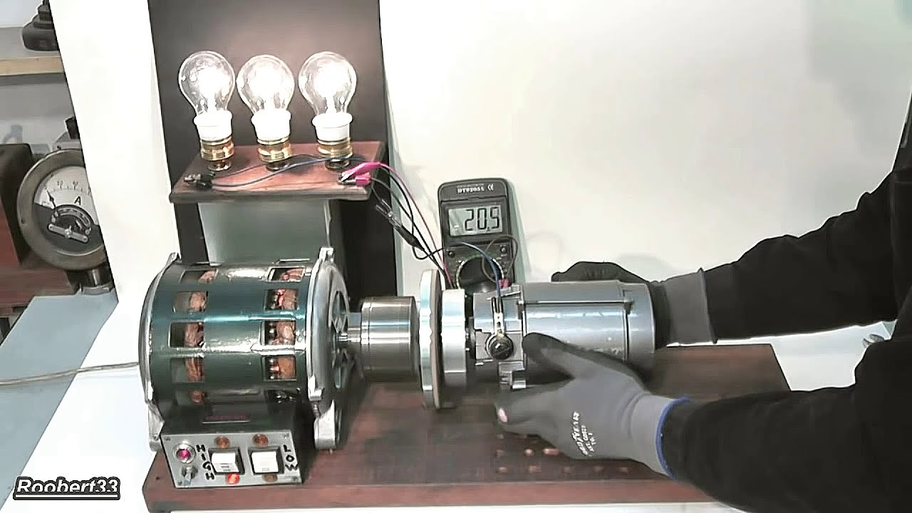 230V induction motor and DC generator, magical neodymium magnets energy (new HD version)
