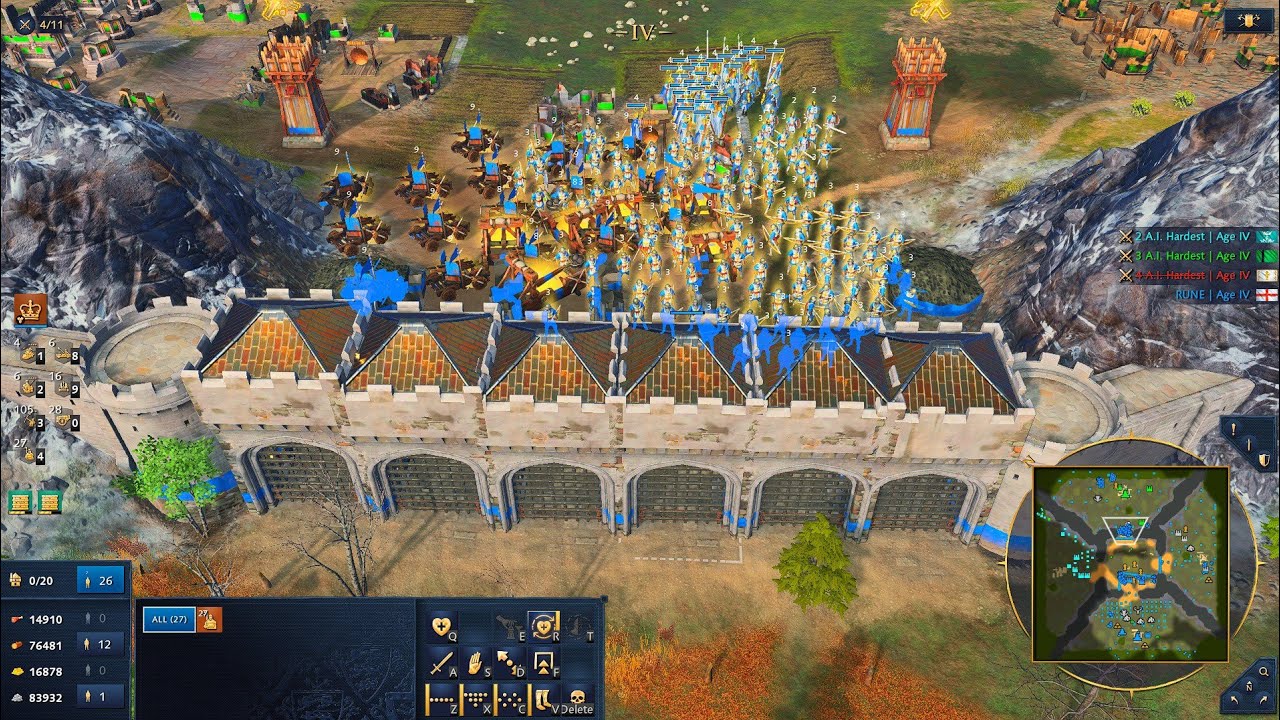Age Of Empires 4 | Perfect English Siege: Breaking Choke Points | 1v3 Battle