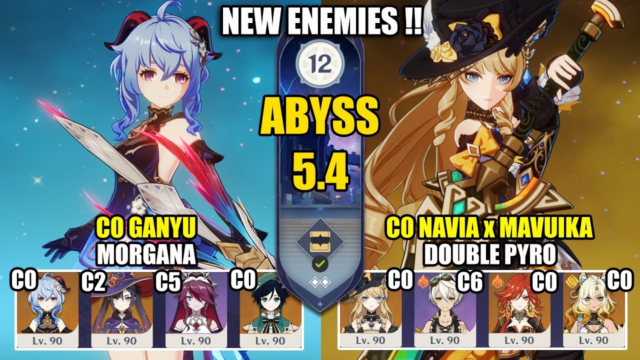 NEW Spiral Abyss 5.4 | C0 Ganyu Morgana & C0 Navia Mavuika Double Pyro | Genshin Impact 【原神】