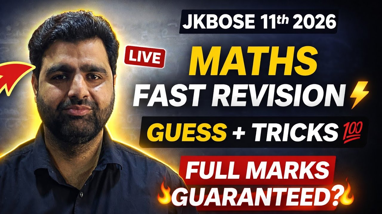 JKBOSE Class 11 Maths 2026 🔥 Fast Revision + Guess Paper | Full Marks Strategy 💯