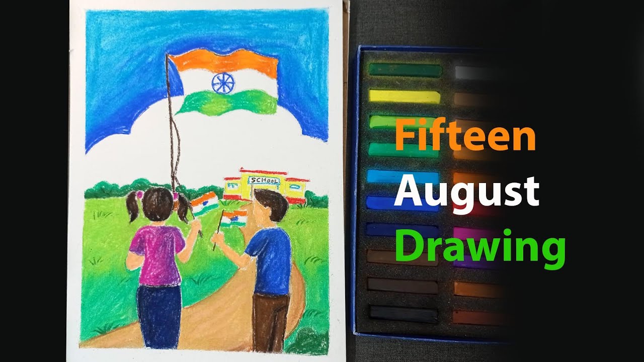 15 august drawing Indian independent day calibration