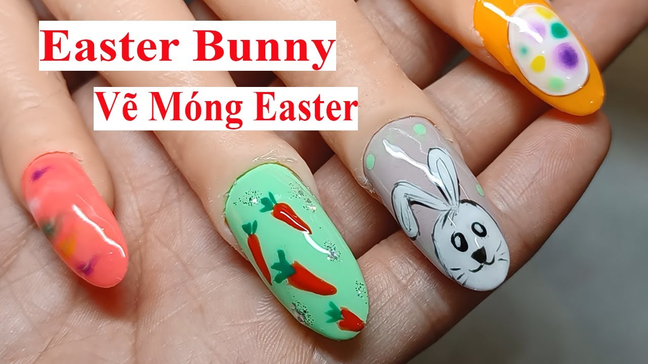 Easter Nail Design - Cách  Vẽ Móng Cho Lễ Easter.