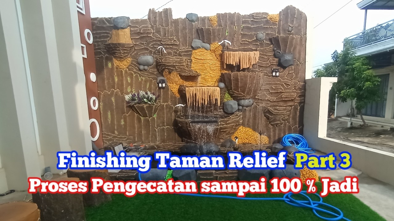 FINISHING TAMAN RELIEF + Kolam Koi... Proses pengecatan gradiasi 100 % jadi. 