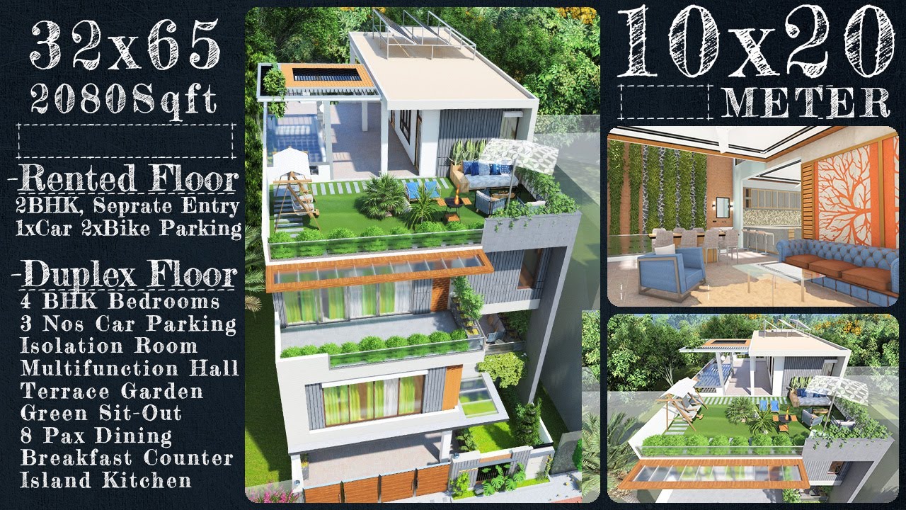 10X20 Meter | 32X65 Feet Duplex House with Rented Ground Floor, Emaar Gomti Green's Lucknow | ID-100