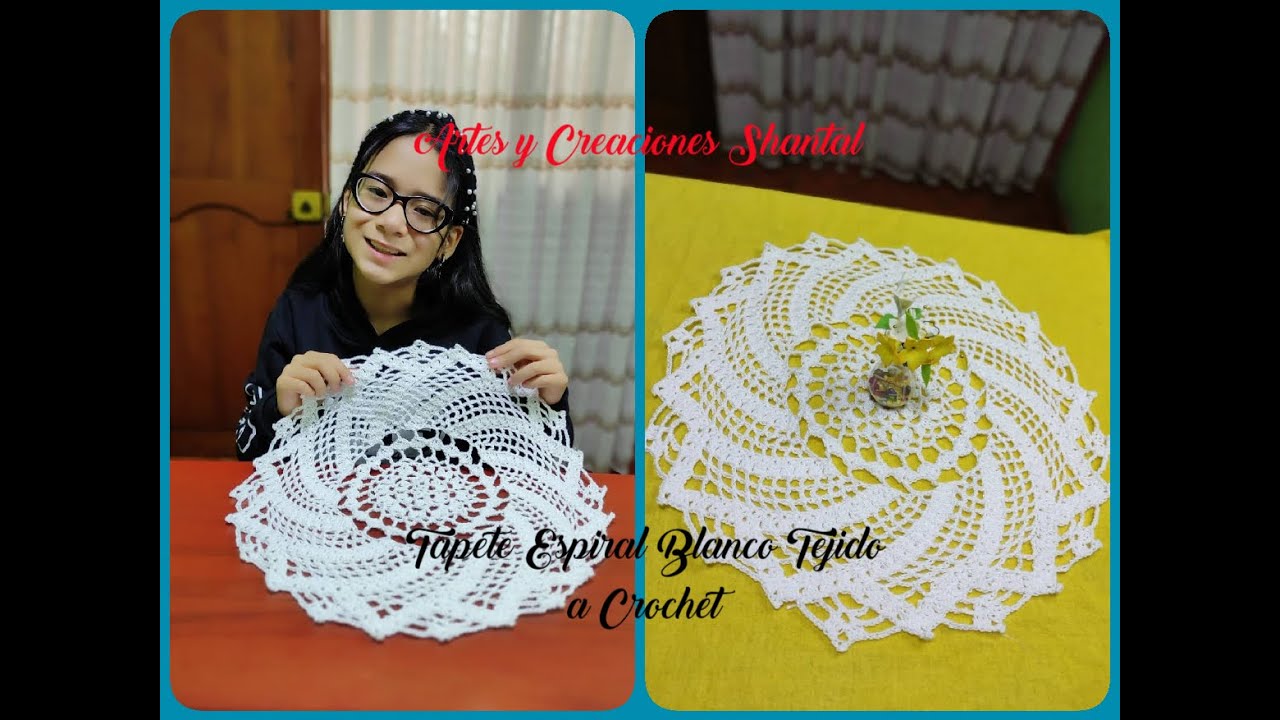 Tapete/Carpeta Espiral Tejido a Crochet.