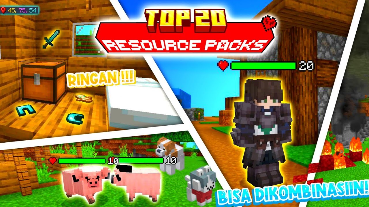 20 лёгких текстур-паков для выживания в MCPE!! 1.21+
