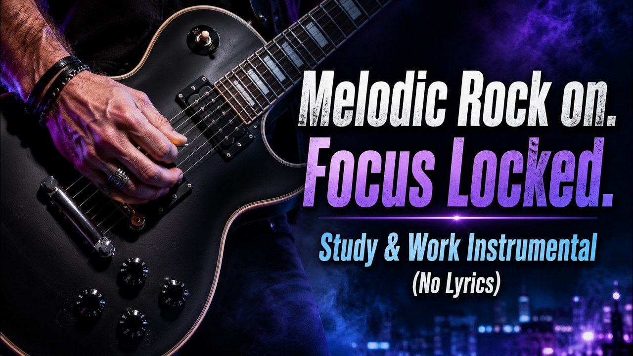 Melodic Rock on. Focus Locked. | Study & Work Instrumental (No Lyrics)