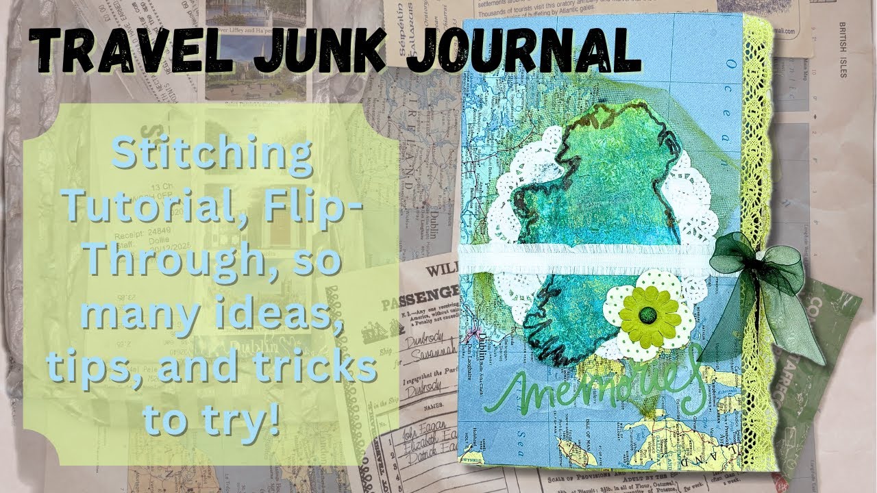 Travel Memory Junk Journal Pamphlet Stitch Tutorial & Flip Through Ideas Tips Tricks Scraps Ephemera