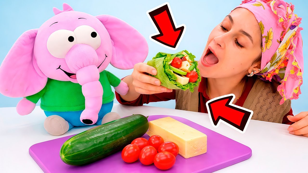 Reyhan Abla ve Fil Necati g&uuml;ne neşeli bir başlangı&ccedil; yapıyor: sandvi&ccedil;ler hazırlıyor! Eğlenceli video.