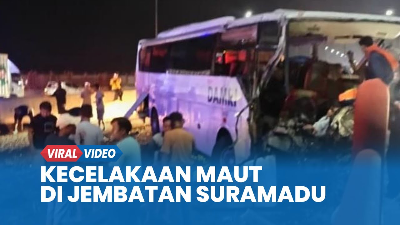 Kecelakaan Jembatan Suramadu Bus Damri Tabrak Pembatas Jalur Motor, Sopir dan Kernet Meninggal