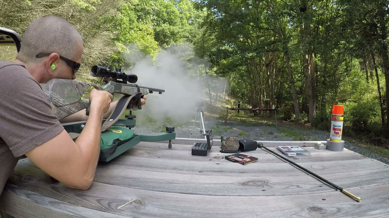 200 yards with a muzzleloader. CVA Optima V2 shoots 100, 150, and 200 yards.
