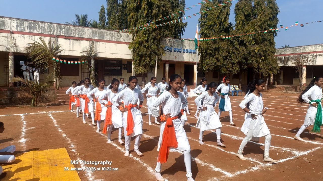 Republic day Dance. Aerobic dance performance. ಗಣರಾಜ್ಯೋತ್ಸವದ ಆಚರಣೆ. 