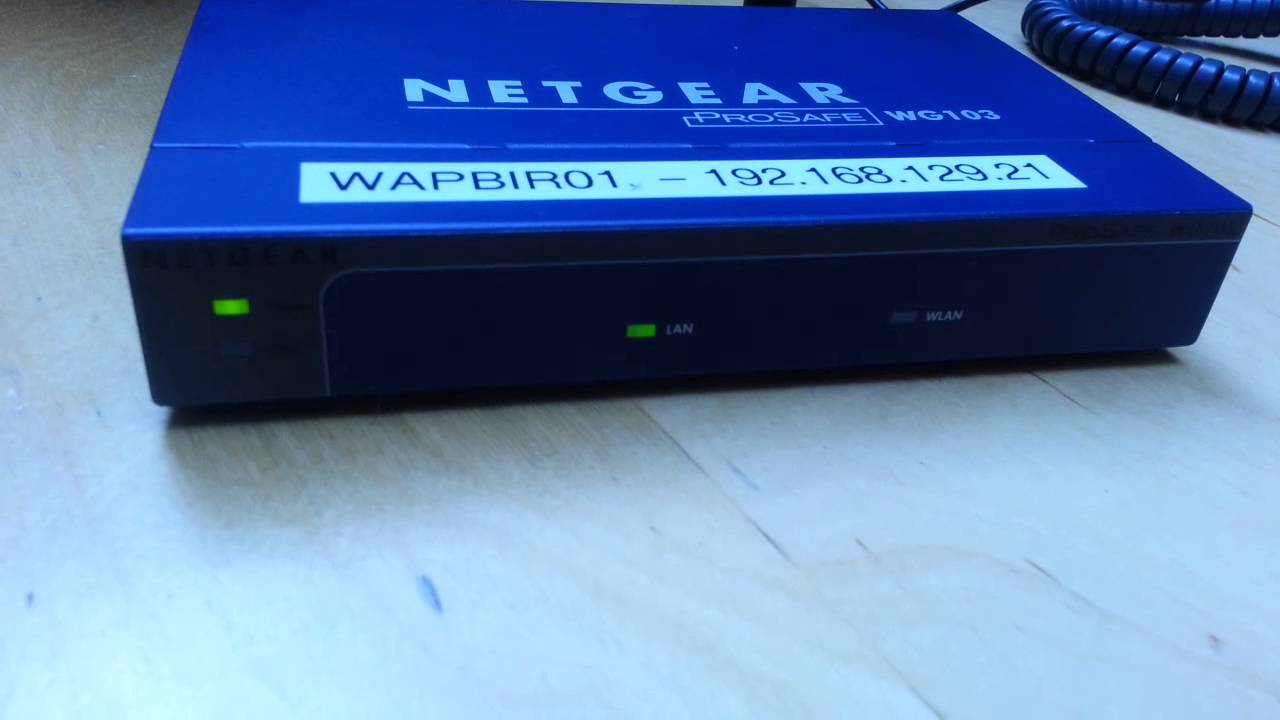 How to Reset Netgear WG103 ProSafe Access Points