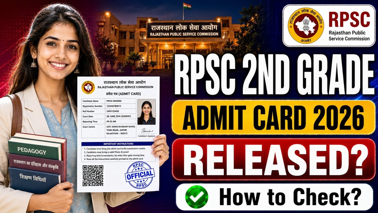 rpsc 2nd grade admit card 2026 | rajasthan second grade teacher admit card 2026
