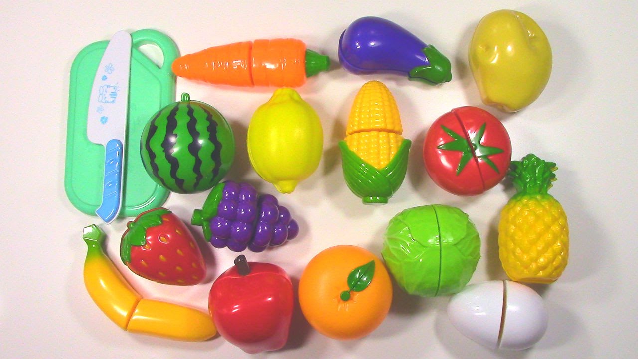 Velcro Toy Cutting Fruit Vegetable Plastic Foods and Learn Names
