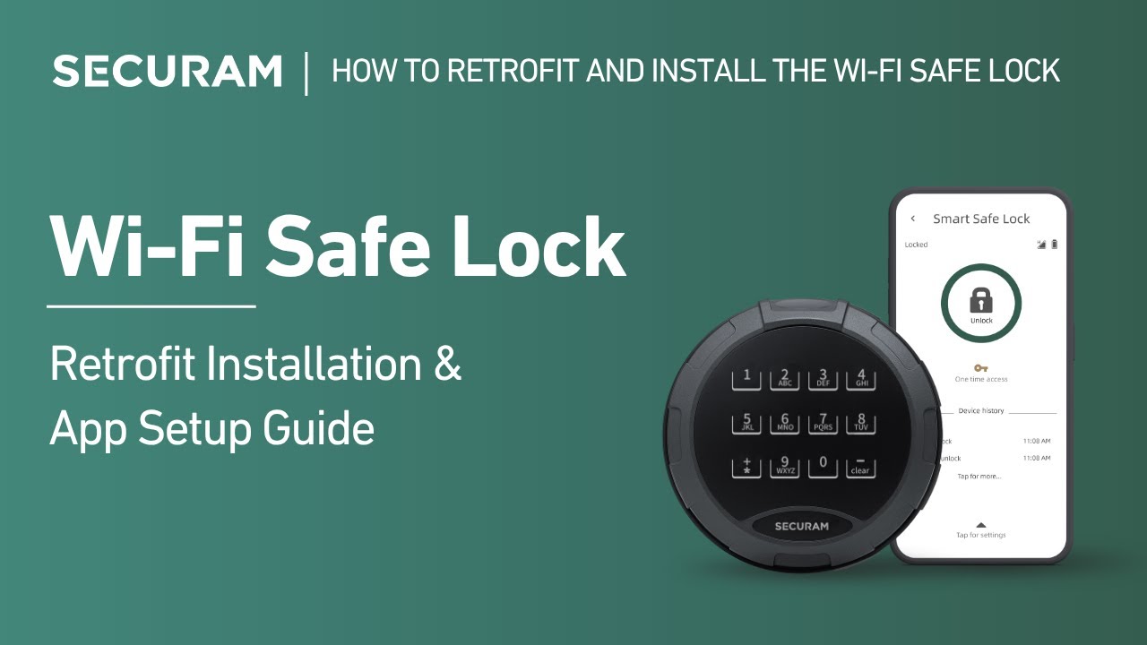 SECURAM SafeLogic Wi-Fi Smart Safe Lock | Retrofit Installation & App Setup Guide