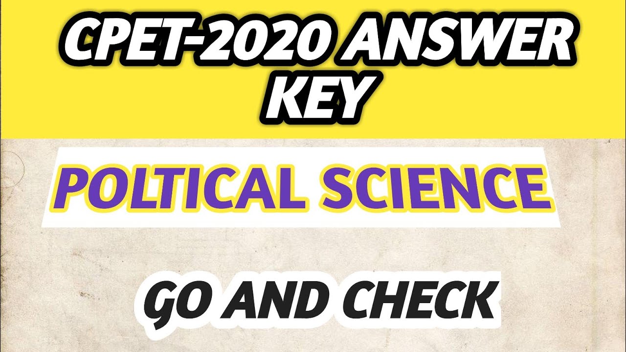 Answer key of political science CPET-2020||Sams odisha||RK chemistry