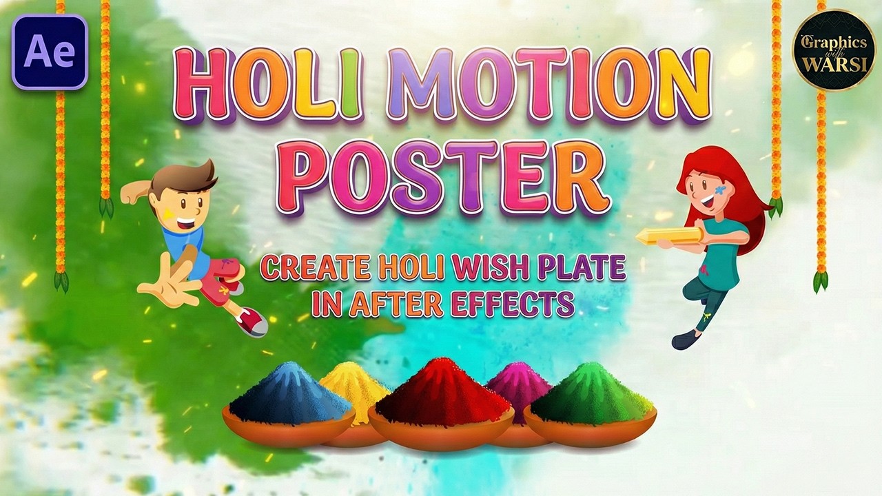 Happy Holi Motion Poster | After Effects Tutorial 2026
