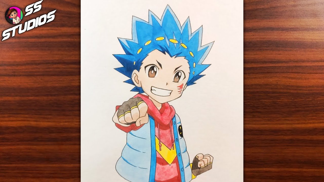 How To Draw Valt Aoi From Beyblade Burst - Step By Step Water Color Drawing