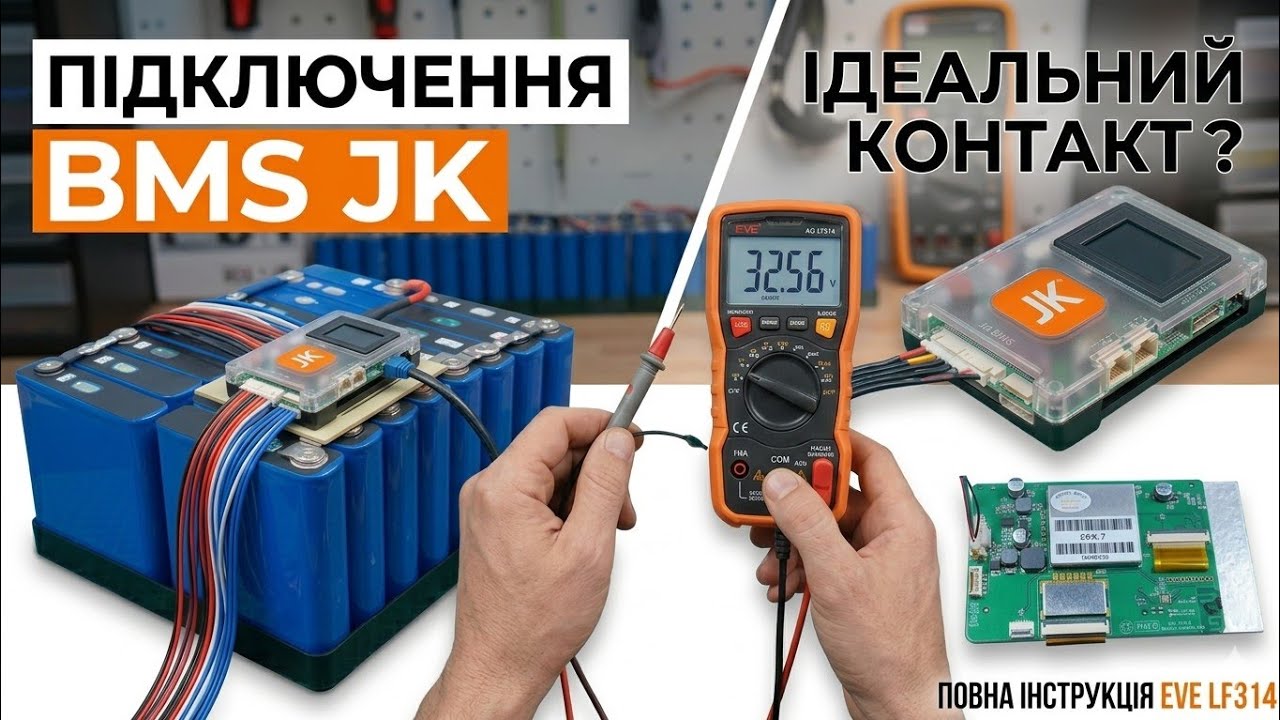 Підключення BMS JK та збірка на комірках EVE 314-334Ah: Повна інструкція