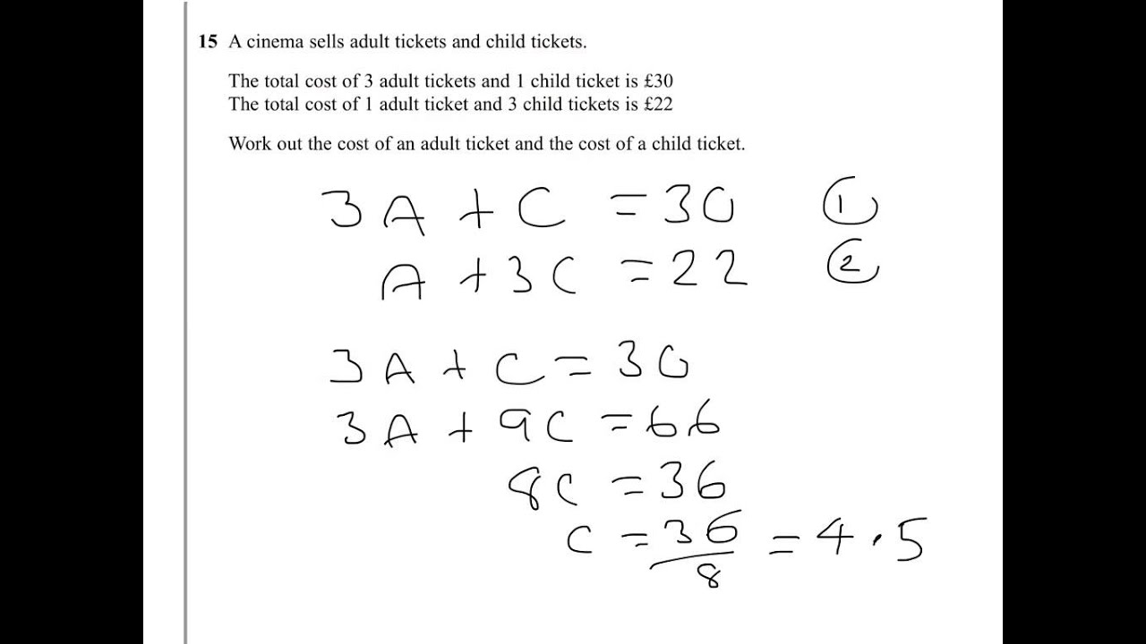 15 solving simultaneous equations