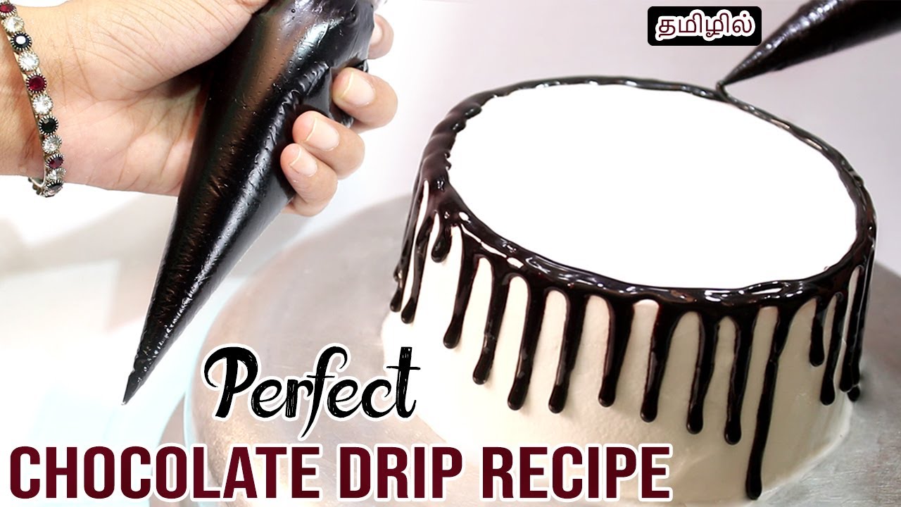 Chocolate cake drip recipe | Cake decoration tips and tricks in tamil | Chocolate ganache drip
