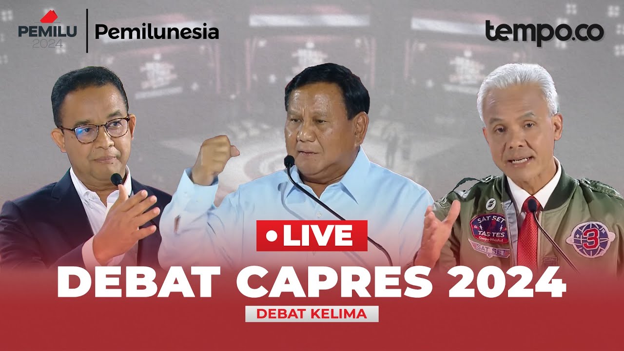 🔴Live Debat Capres 2024: Duel Pamungkas Anies, Prabowo dan Ganjar Soal Kesehatan hingga Pendidikan