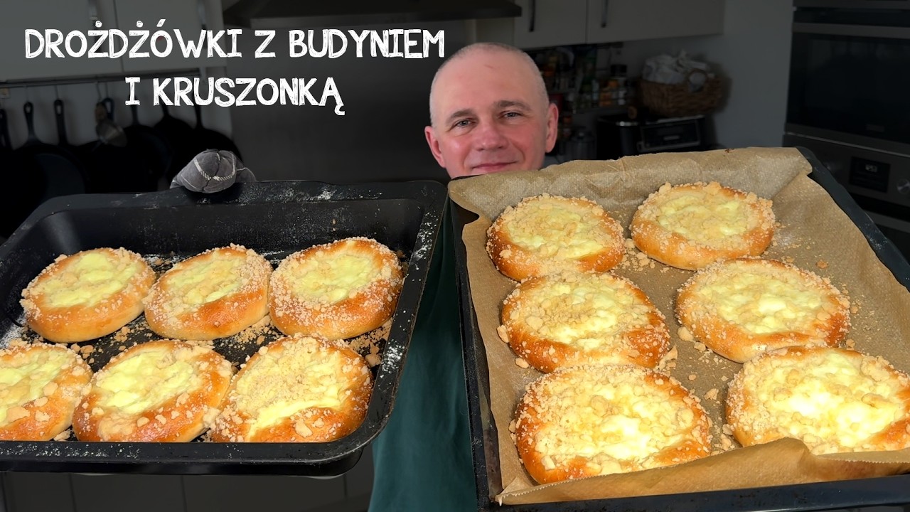 Babciowe drożdżówki z budyniem i kruszonką na żółtkach. Lepsze niż kupione!