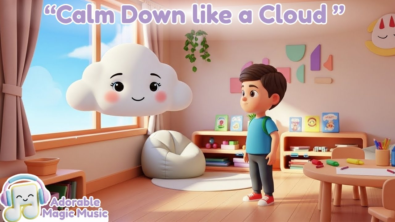 Calm Down Like a Cloud | Breathing & Feelings Song for Toddlers | Emotional Regulation