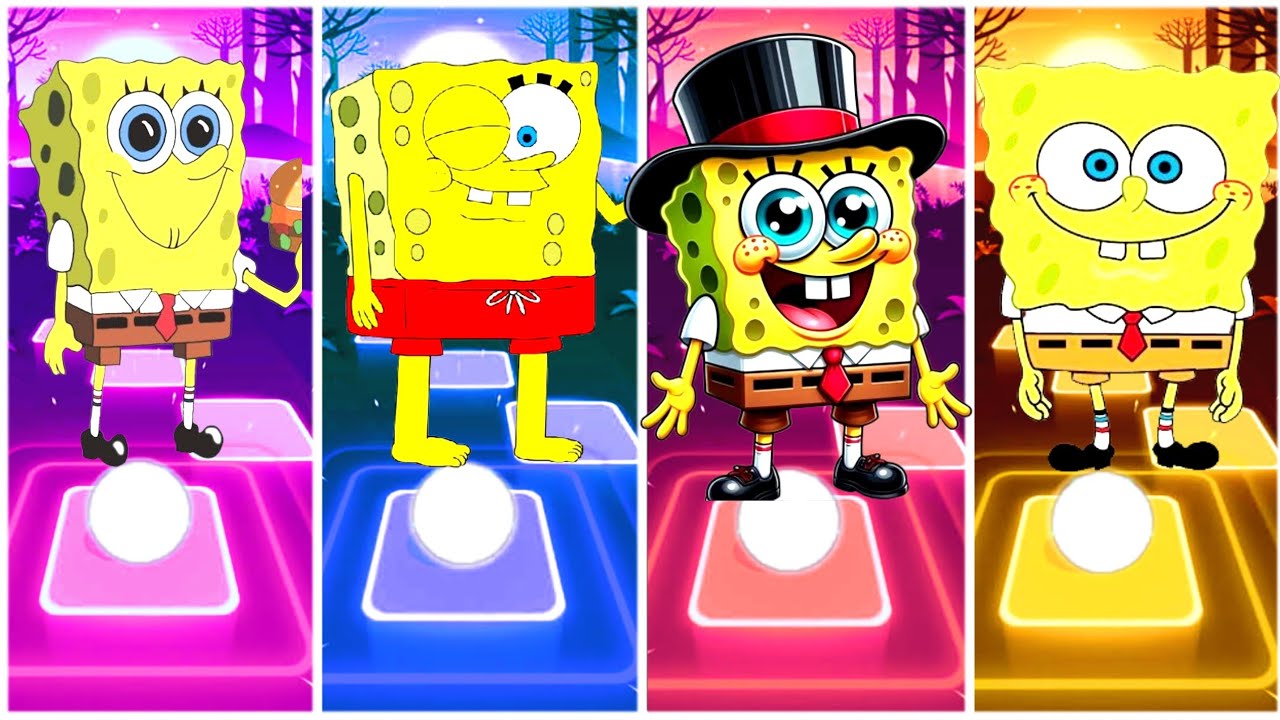 Patrick Star 🆚 Sandy Cheeks 🆚 Spongebob 🆚 Plankton - Tiles Hop Battle🇱🇷🇱🇷❤️