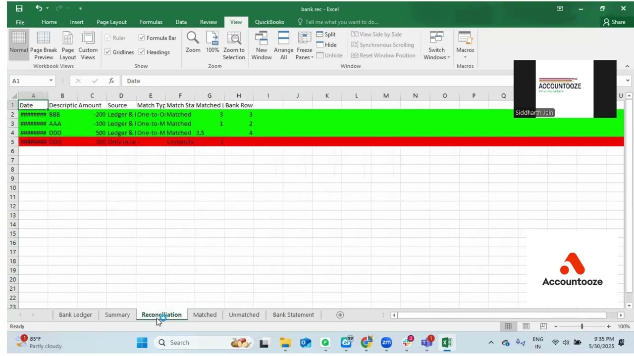 BANK RECONCILIATION IN 5 MINS &mdash; Automated with VBA in Excel!