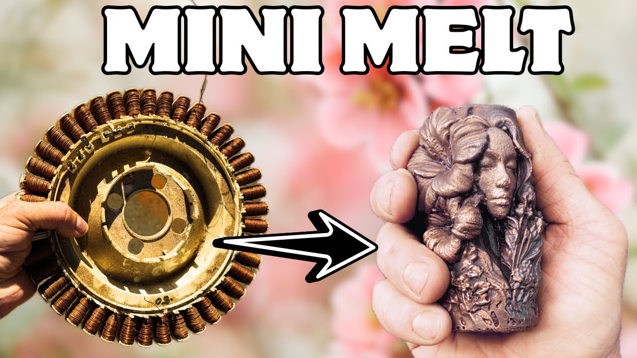 Copper Casting Mini Melt - Trash To Treasure - ASMR Metal Melting - BigStackD