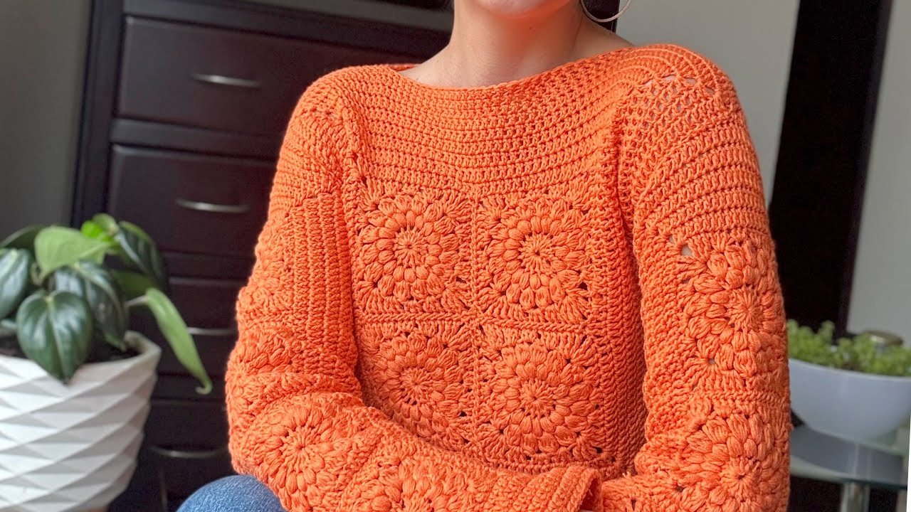 Suéter Sol crochet mc 🥰 con granny squares