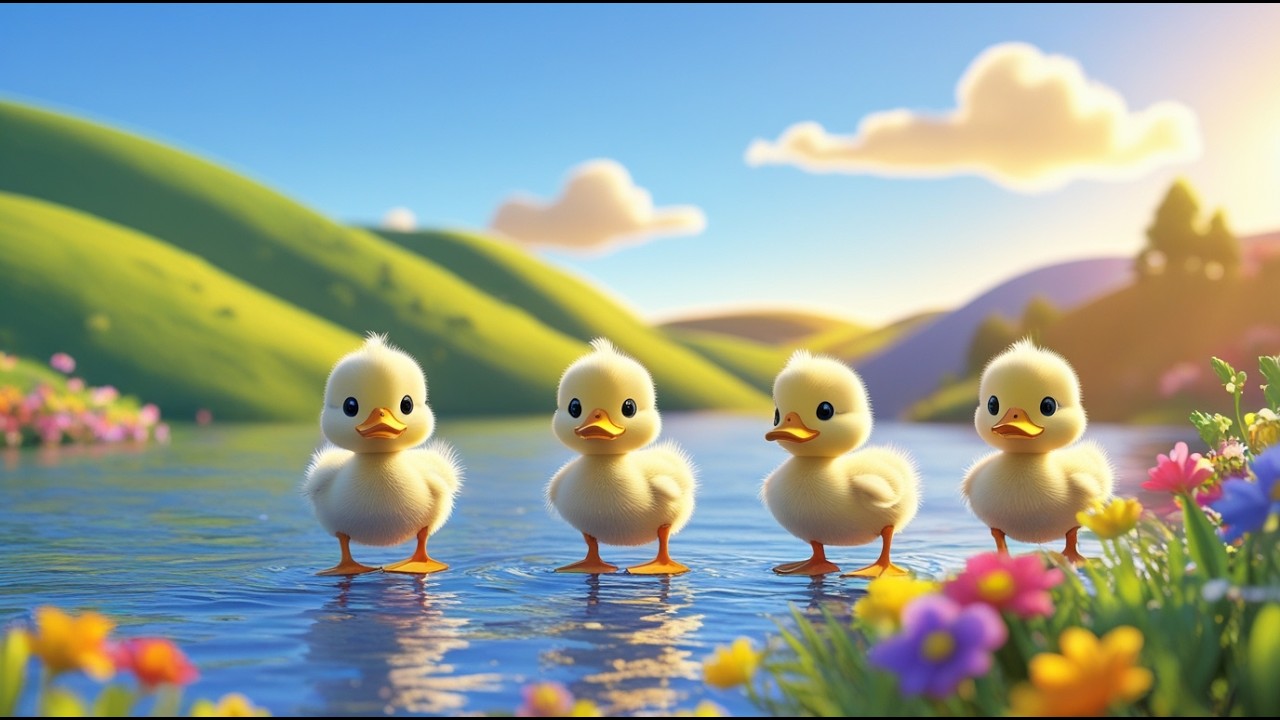 🦆🎶 Five Little Duck | Counting & Nursery Rhyme for Kids ✨