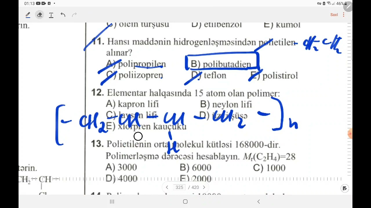 Test toplusu.İrimolekullu birləşmələr.