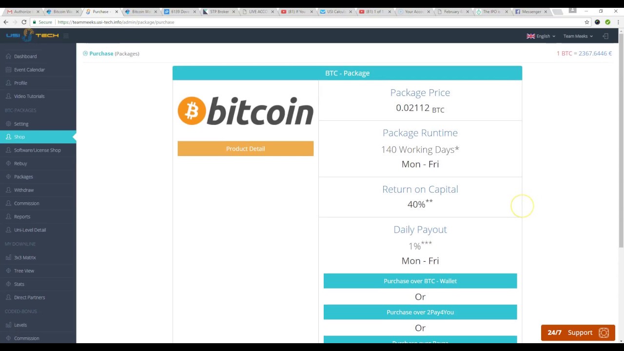 USI Tech | How To Purchase A BTC Package