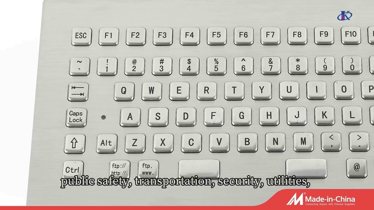 ruggedized panel mount metal keyboard with trackball / stainless steel keyboard