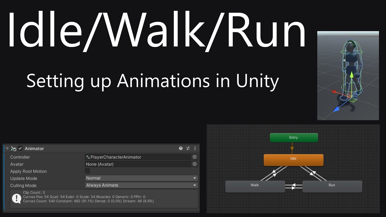 Idle, Walk, and Run Animations in Unity Tutorial