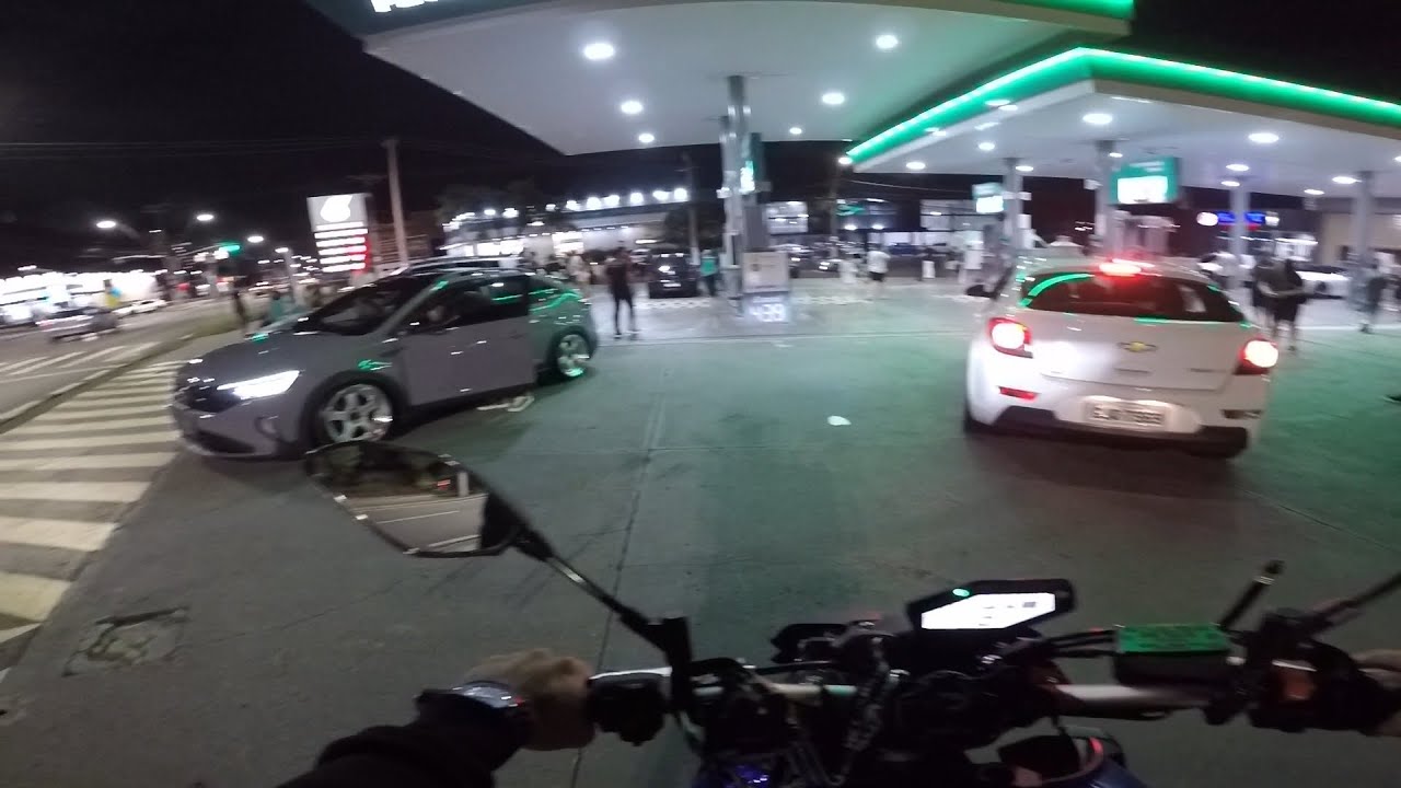 MT-09 BLUE - ROL&Ecirc; NOTURNO ENCONTRO DE CARROS / INDO PRA ACADEMIA