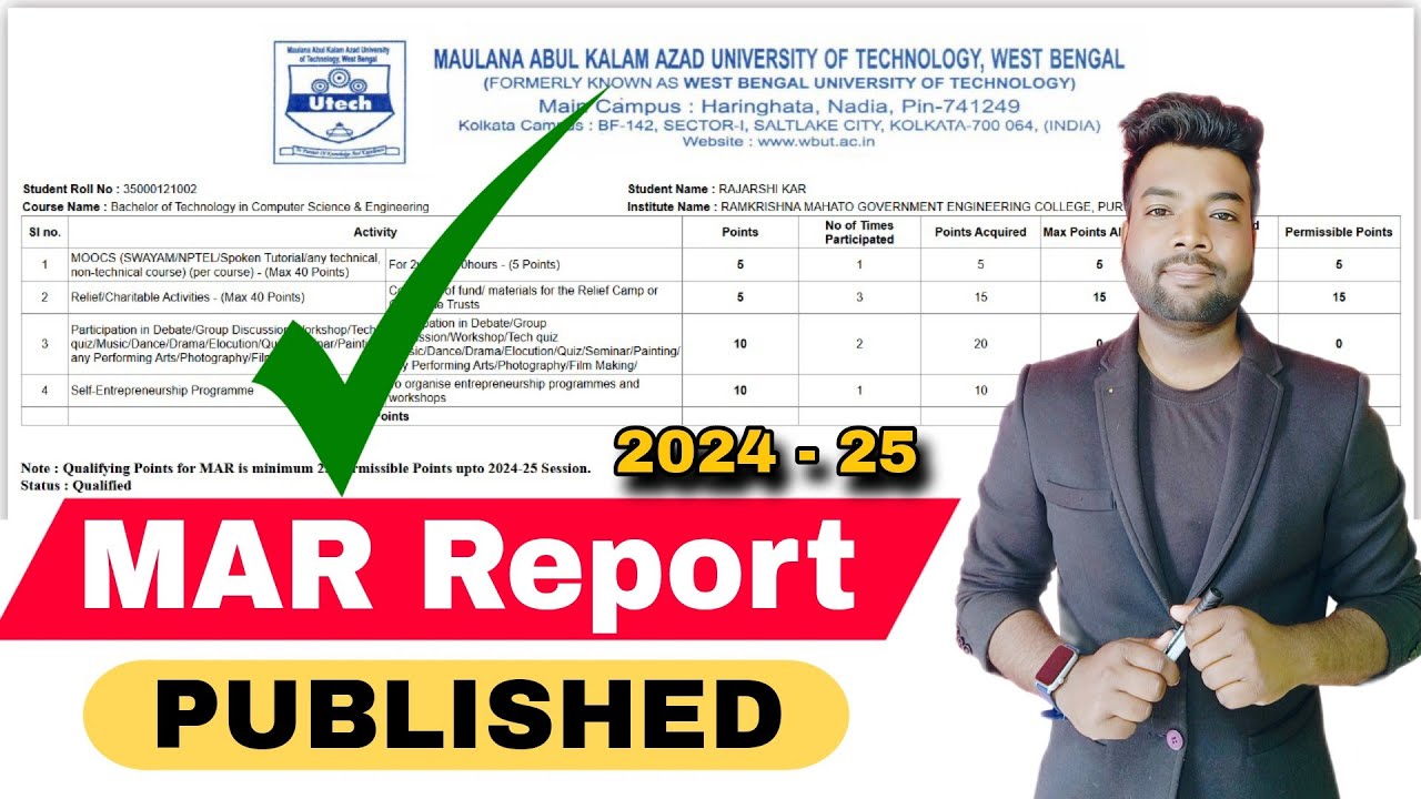 🥳Finally MAKAUT MAR Report 2024-25 Published | Check You are Qualified or Not?