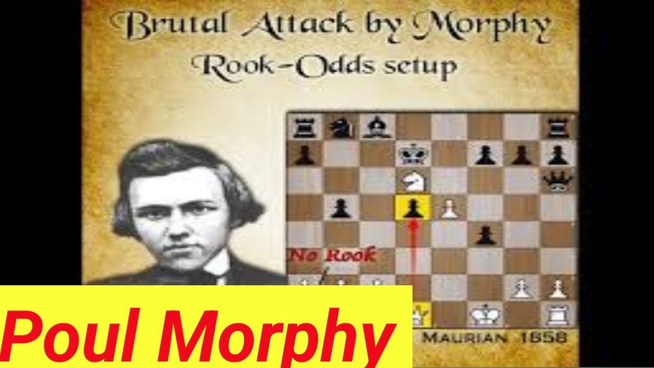 Poul Morphy vs Hubert Knott. Morphy chess game.morphy best sacrifice. Morphy play out of the Rook.