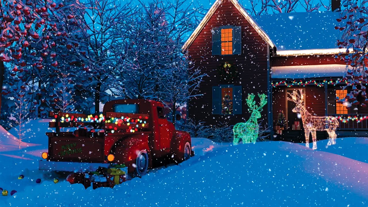 Christmas Farmhouse Ambience With Christmas Carols from Another Room - Muffled Christmas Music