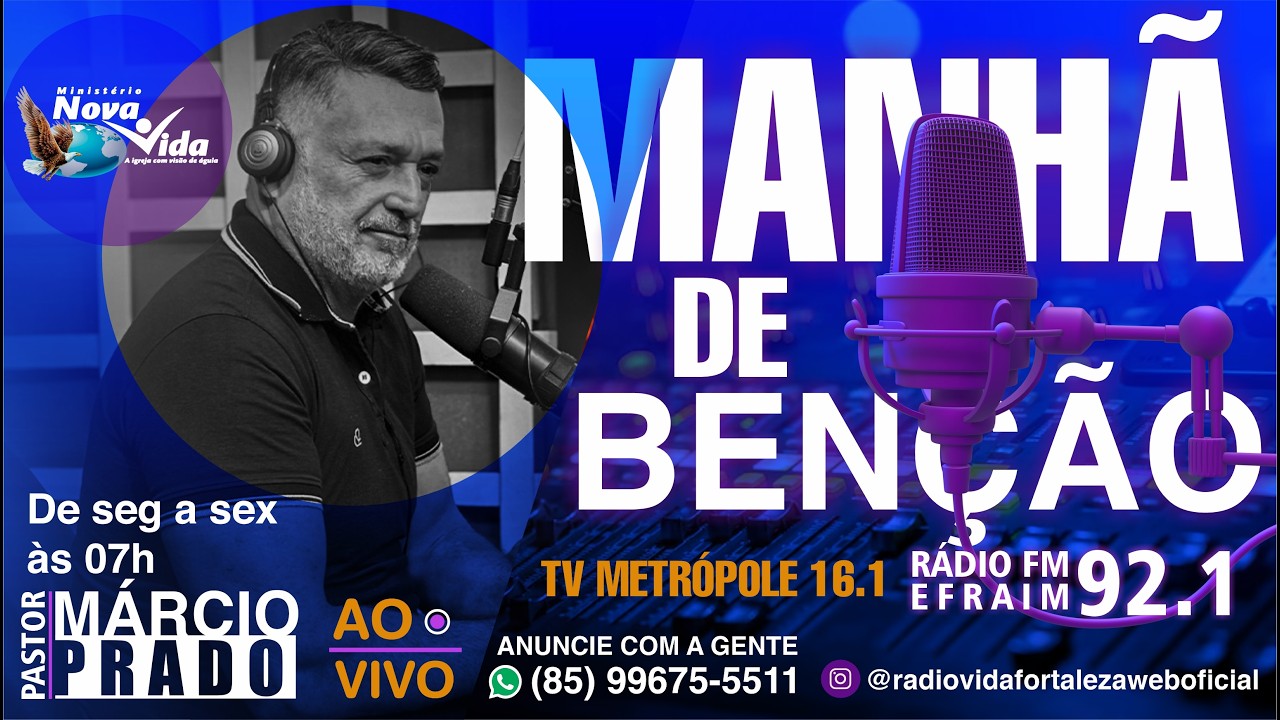 MANHÃ DE BENÇÃO NA TV COM O PASTOR MÁRCIO PRADO 18/03/26