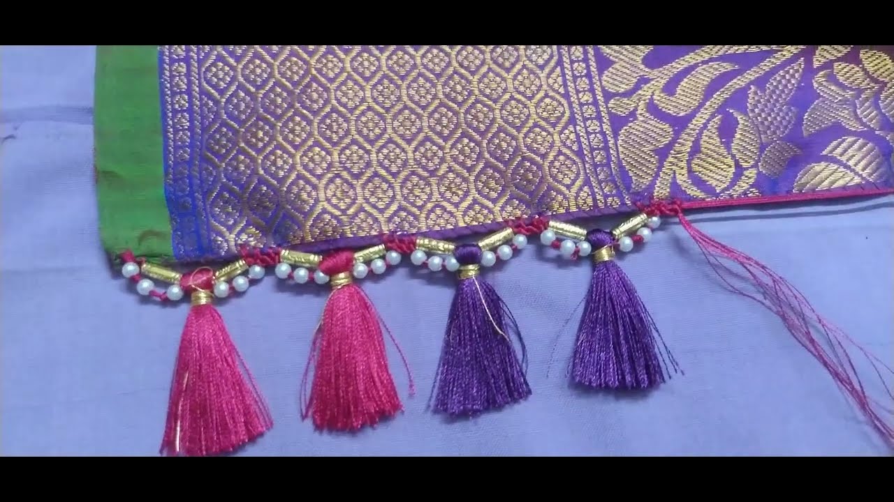 #SareeKuchu#780 Normal Sewing Needle crochet Work  Kuchu Design Using Beads  Smart Art & DIY Crafts