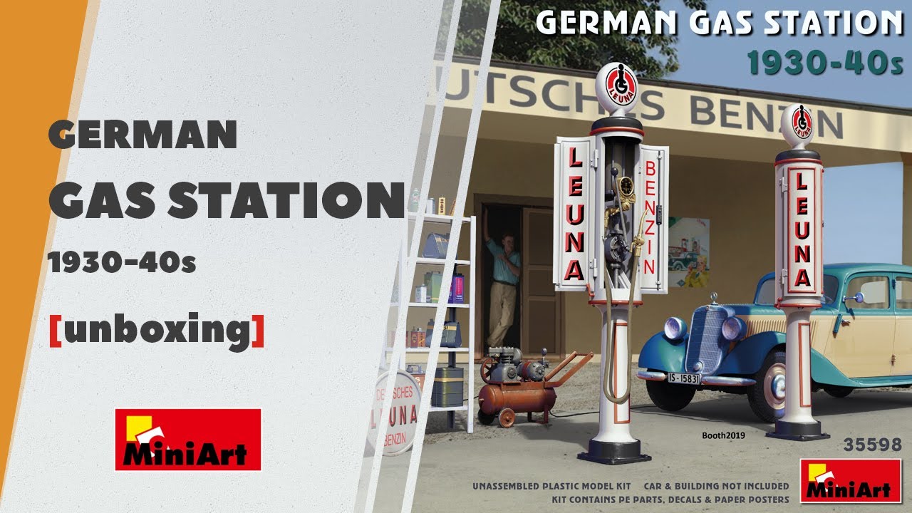 Обзор German Gas Station 1930-40s - бензоколонка Miniart 35598