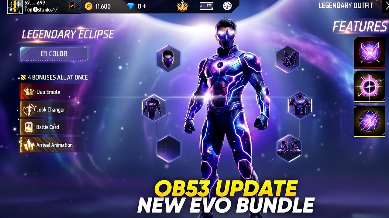 OB53 NEW EVO LEGENDARY BUNDLE l FREE FIRE NEW EVENT l FF NEW EVENT l LEGENDARY ECLIPSE BUNDLE